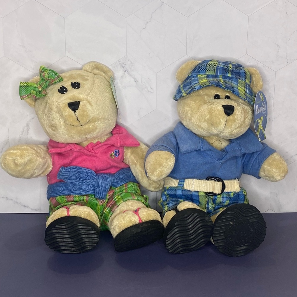 NWT Pair Of Summer Starbucks Bearistas, 2007 Girl & Boy 62nd & 63rd Editions